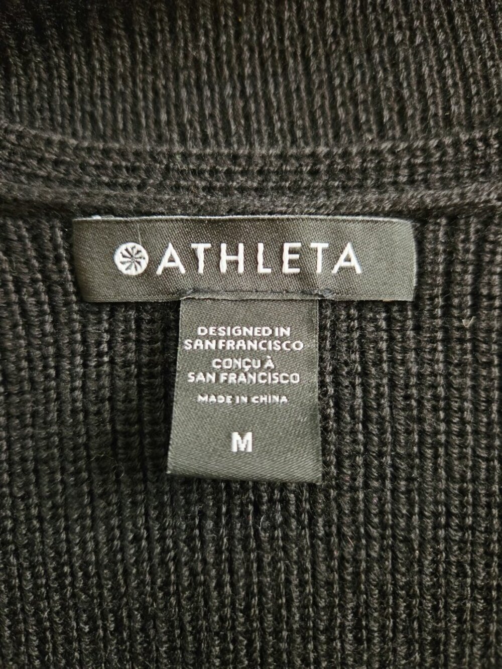 Athleta Hanover Merino Blend Sweater V-Neck Wool-blend in Black SZ M - Picture 3 of 11